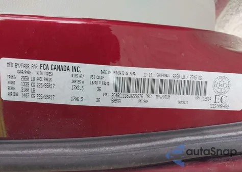 2016 Chrysler Town & Country Touring-L z USA, uszkodzony, nr VIN 2C4RC1CG5GR220876